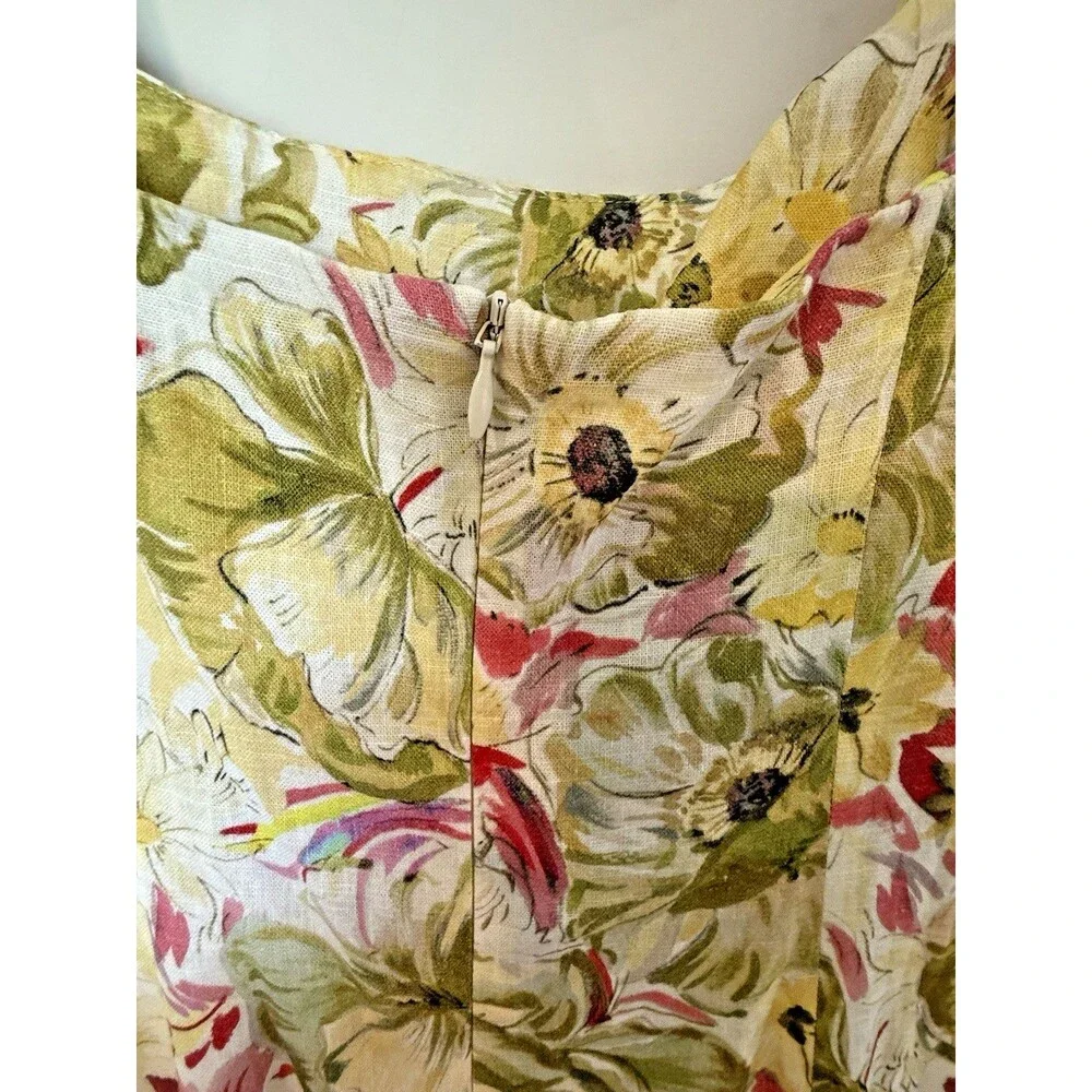 ZARA NWT ZW Collection Linen Print Dress Multicolor Womens $129 MRSP Size XL - Picture 7 of 9